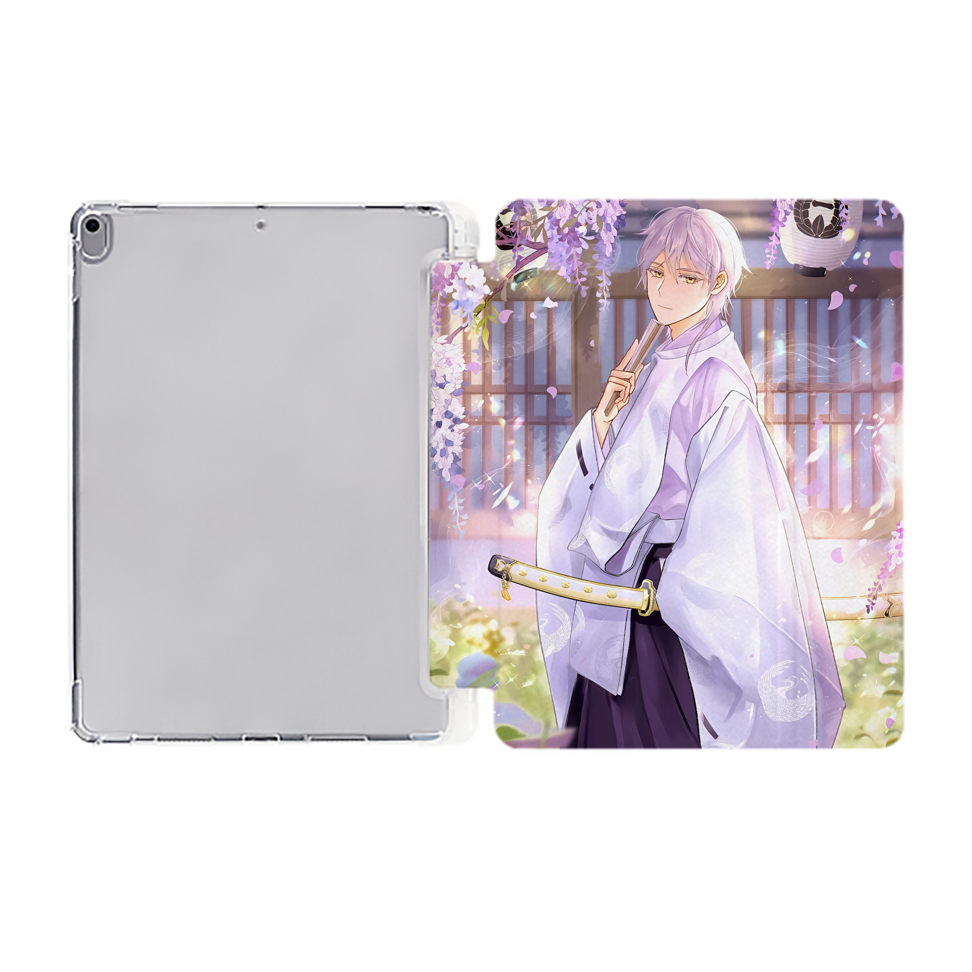 刀剣乱舞 Touken Ranbu IPad ケース ペン収納付き 三つ折りスタンド PUレザー×シリコン 対応機種9.5/10.5/10.9インチ